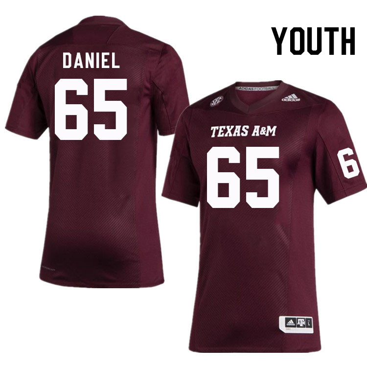 Youth #65 Rashad Daniel Texas A&M Aggies College Football Jerseys Stitched Sale-Maroon